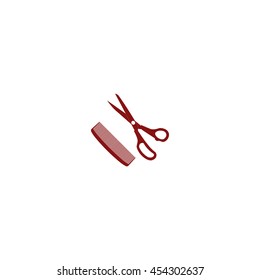 Barber Shop Flat Paper Cut Style Stock Vector Icon