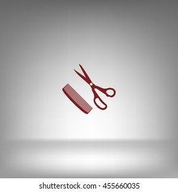 Barber Shop Flat Paper Cut Style Stock Vector Icon