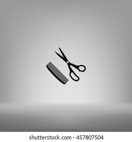 Barber Shop Flat Paper Cut Style Stock Vector Icon