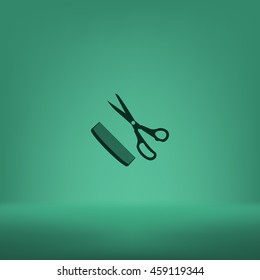 Barber Shop Flat Paper Cut Style Stock Vector Icon
