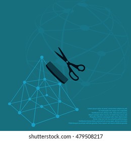 Barber Shop Flat Paper Cut Style Stock Vector Icon