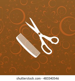 Barber Shop Flat Paper Cut Style Stock Vector Icon