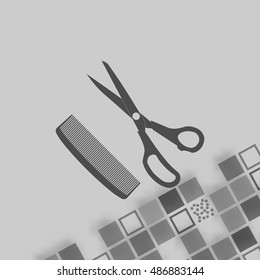 Barber Shop Flat Paper Cut Style Stock Vector Icon