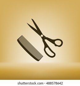 Barber Shop Flat Paper Cut Style Stock Vector Icon