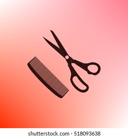 Barber Shop Flat Paper Cut Style Stock Vector Icon