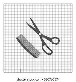 Barber Shop Flat Paper Cut Style Stock Vector Icon