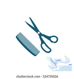 Barber Shop Flat Paper Cut Style Stock Vector Icon