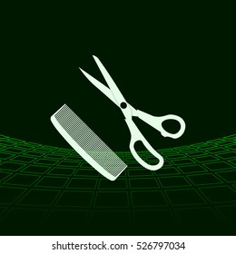 Barber Shop Flat Paper Cut Style Stock Vector Icon