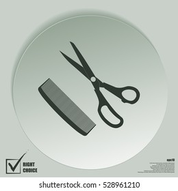 Barber Shop Flat Paper Cut Style Stock Vector Icon