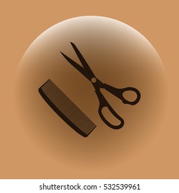 Barber Shop Flat Paper Cut Style Stock Vector Icon
