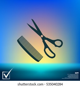 Barber Shop Flat Paper Cut Style Stock Vector Icon