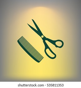 Barber Shop Flat Paper Cut Style Stock Vector Icon