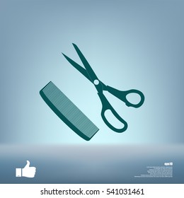 Barber Shop Flat Paper Cut Style Stock Vector Icon