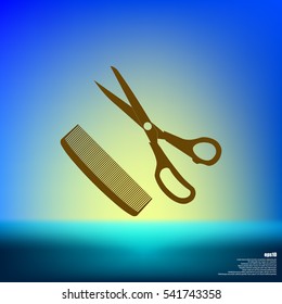Barber Shop Flat Paper Cut Style Stock Vector Icon