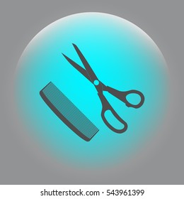 Barber Shop Flat Paper Cut Style Stock Vector Icon