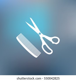 Barber Shop Flat Paper Cut Style Stock Vector Icon