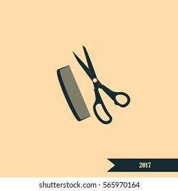 Barber Shop Flat Paper Cut Style Stock Vector Icon
