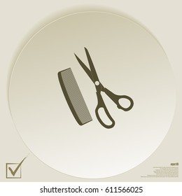 Barber Shop Flat Paper Cut Style Stock Vector Icon