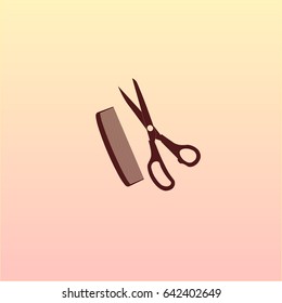 Barber Shop Flat Paper Cut Style Stock Vector Icon