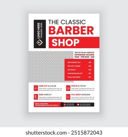 Barber shop Flyer Design for Promotion, Modern Salon Flyer Design, Editable Flyer Design for Salon and Barber Shop