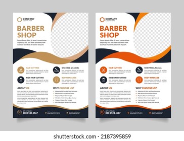 Barber Shop Flyer or Hair Salon Flyer Poster Template Design