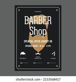 Barber Shop Flyer Layout, Illustrator