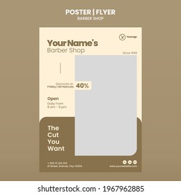 Barber shop flyer poster vector template