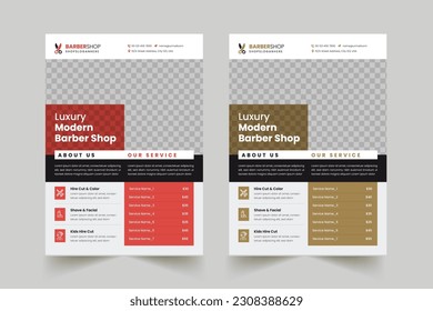 Barber shop flyer template. Editable creative beauty salon hair cutting and spa business flyer design
