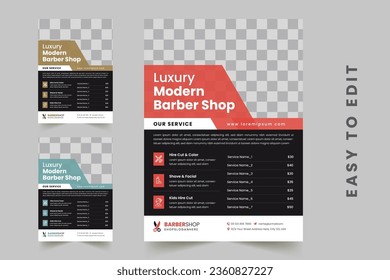 Barber Shop Flyer Template Editable Creative Beauty Salon Hair Cutting and Spa Business Flyer