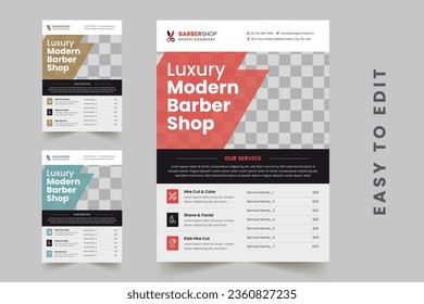 Barber Shop Flyer Template Editable Creative Beauty Salon Hair Cutting and Spa Business Flyer