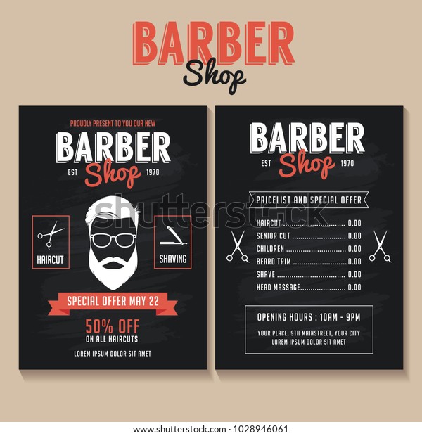 Barbershop Flyer Vorlage Preisliste Und Sonderangebot Stock Vektorgrafik Lizenzfrei