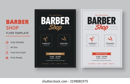 Barber Shop Flyer Template, Salon Flyer Template, Beauty Salon Flyer and poster leaflet template design