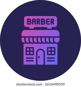 Barber Shop Glyph Circle Gradient Icon