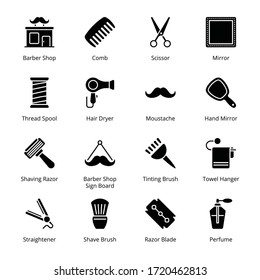 Barber Shop glyph Icons - Vectors