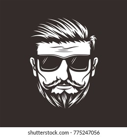 Barber Shop Hair Beard Mustache Logo 