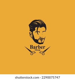 Barber Shop Hair Style Silhouette Vector Template  