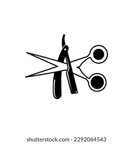 Barber shop haircut salon vector logo design