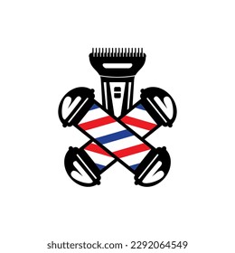 Barber shop haircut salon vector logo design