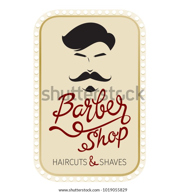 Barber Shop Haircuts Shaves Banner Lettering Stock