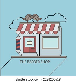 The barber shop house logo vector silhouete illustration