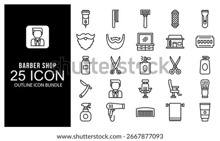 Barber Shop Icon. Barber Shop element Outline Icon. black and white outline icon pack.