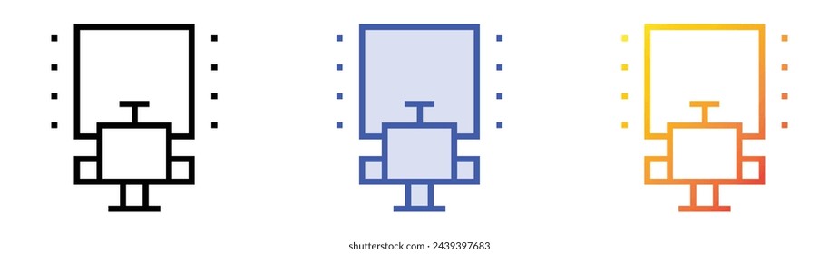 barber shop icon. Linear, Blue Fill and Gradient Style Design Isolated On White Background