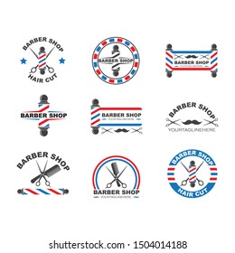 barber shop icon logo vector icon template