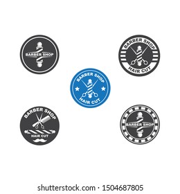 barber shop icon logo vector icon template