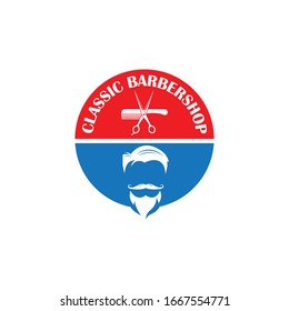 barber shop icon logo vector icon template