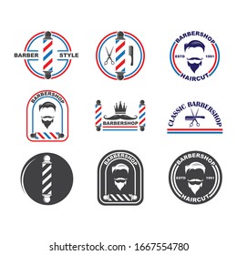 barber shop icon logo vector icon template