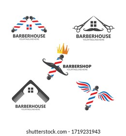 barber shop icon logo vector icon template
