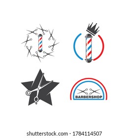 barber shop icon logo vector icon template