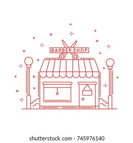 Barber shop icon logo vector design illustration