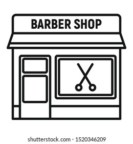 Barber shop icon. Outline barber shop vector icon for web design isolated on white background